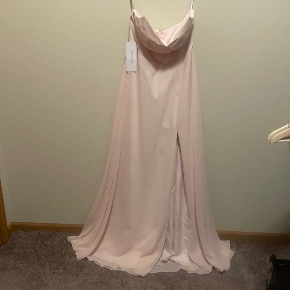 Scrap Azazie Blushing Pink bridesmaid dress